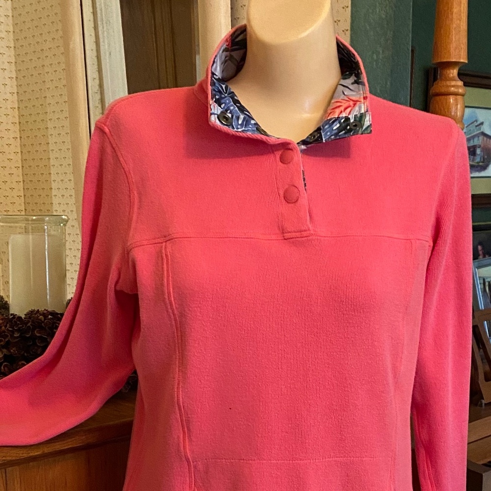 Tommy Bahama Snap Closure High Collar Sweatshirt Size S/P